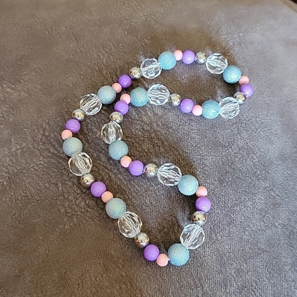 5/$25 Handmade Pastel Beaded Kidcore Stretch Necklace - Picture 2 of 6